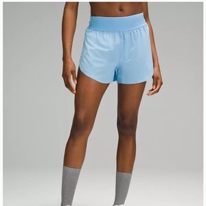 Fast and Free Reflective High-Rise Classic-Fit Short 3" Size 8 NWOT Aero Blue
